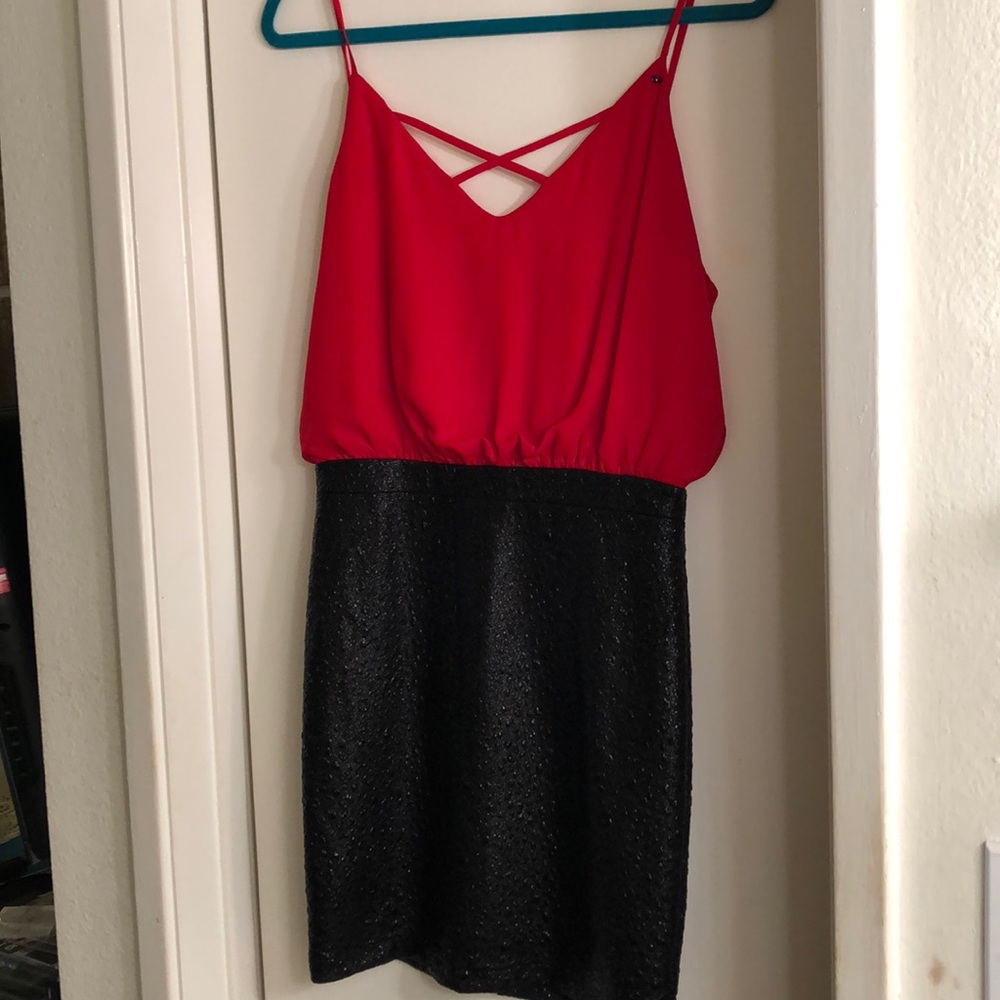 Guess Python Red Cami Bodycon Twofer Mini Dress | Y2K / 2010s